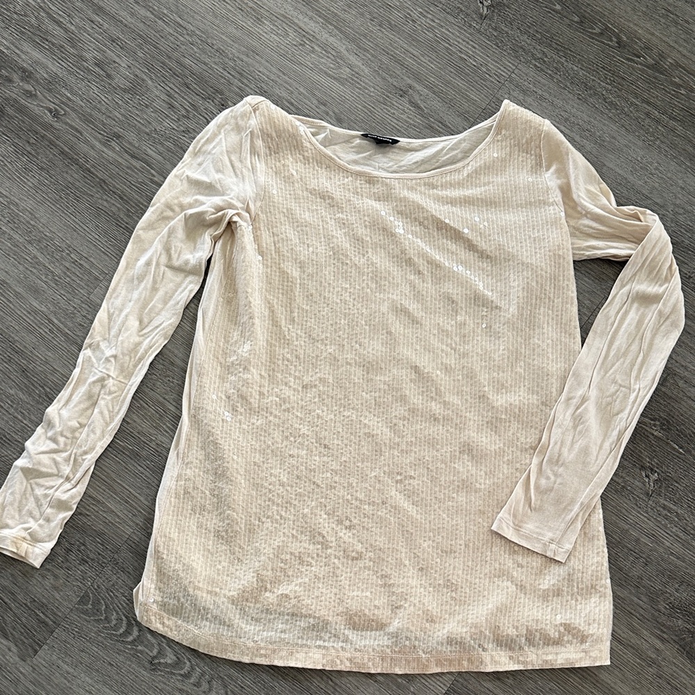 Club Monaco Cream Textured Blouse